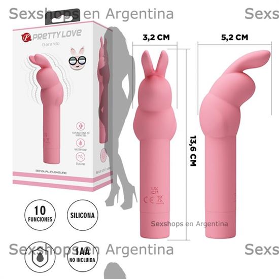 Stick estimulador femenino con forma de conejo y carga USB